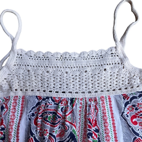 Planet Funk Boho Hippi Women's Tank Blouse , Crocheted Top  Size  Medium - Picture 5 of 6